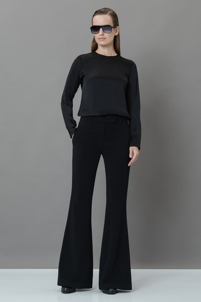 Брюки-клеш VASSA&Co, пол женский, цвет черный