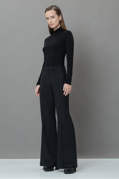 Брюки-клеш VASSA&Co, пол женский, цвет черный
