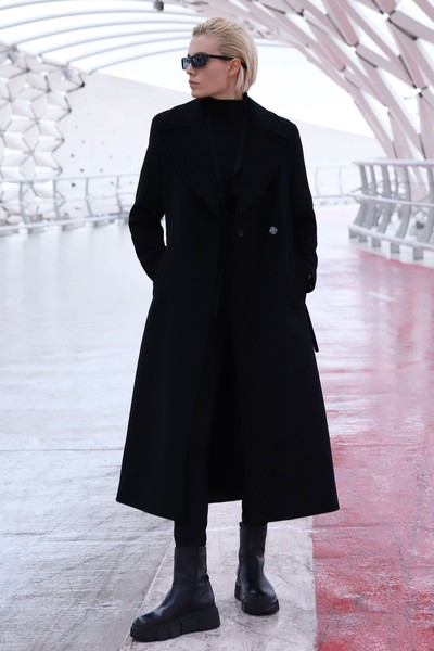 Пальто-халат VASSA&Co, пол женский, цвет черный