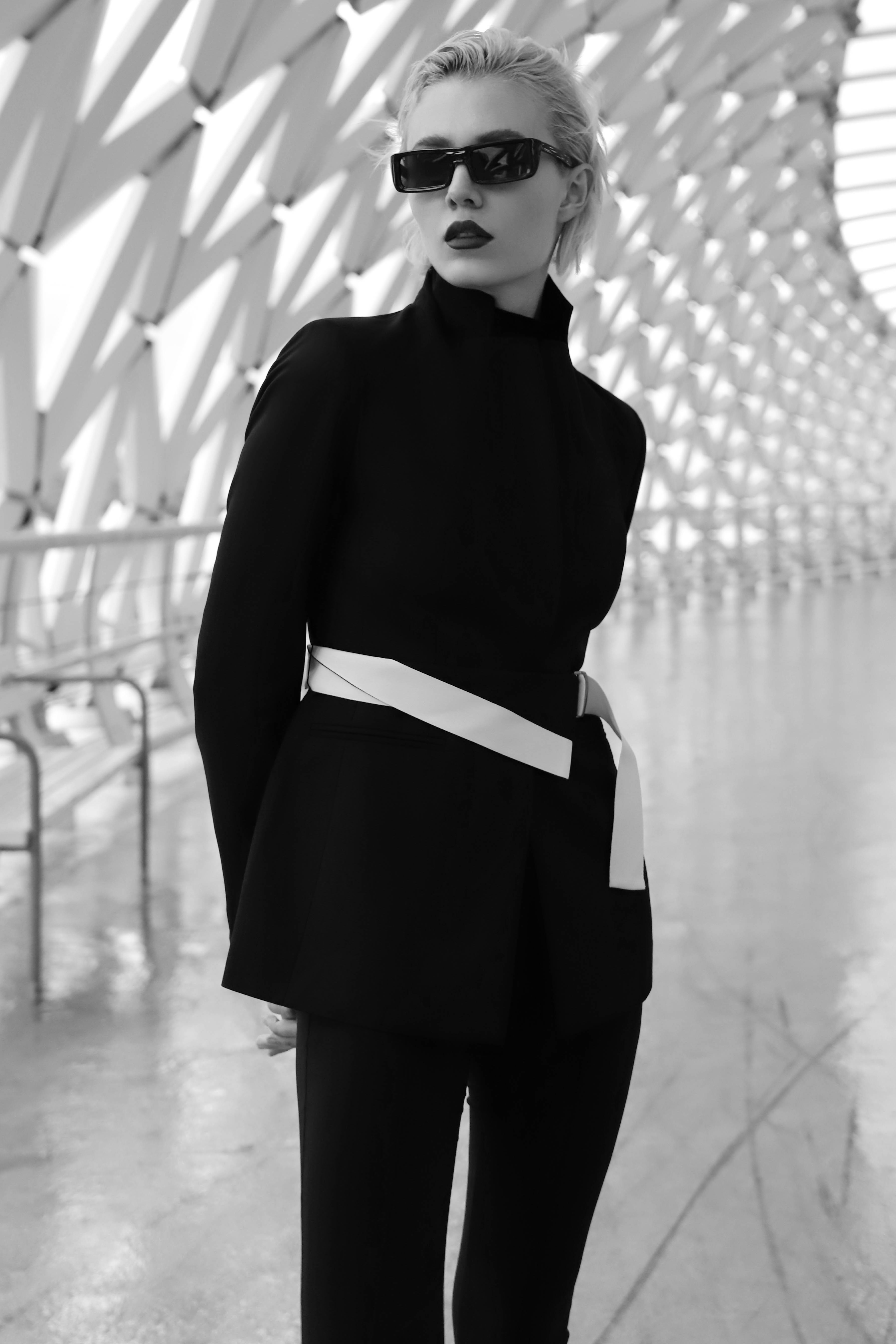 Жакет с контрастным поясом female ЖАКЕТ VASSA&Co Black