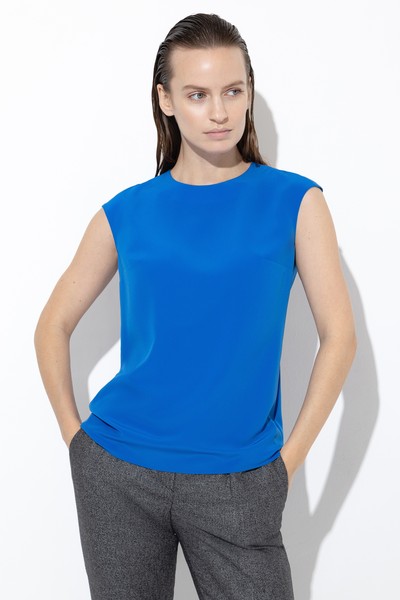 Блузка VASSA&Co, пол женский, цвет синий