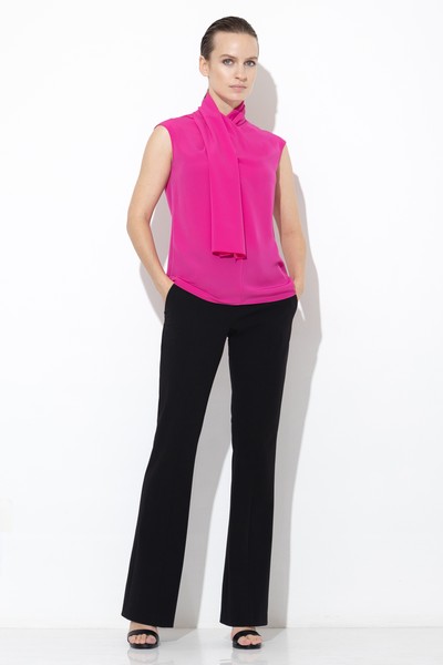 Блузка с асимметричным воротником VASSA&Co, пол женский, цвет розовый