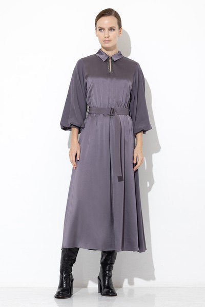 Платье с широкими рукавами VASSA&Co, пол женский, цвет фиолетовый