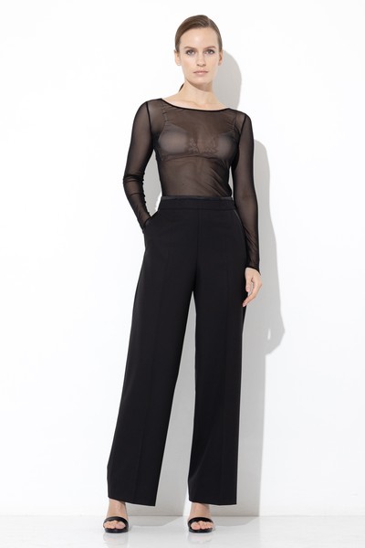 Брюки с атласной отделкой VASSA&Co, пол женский, цвет черный