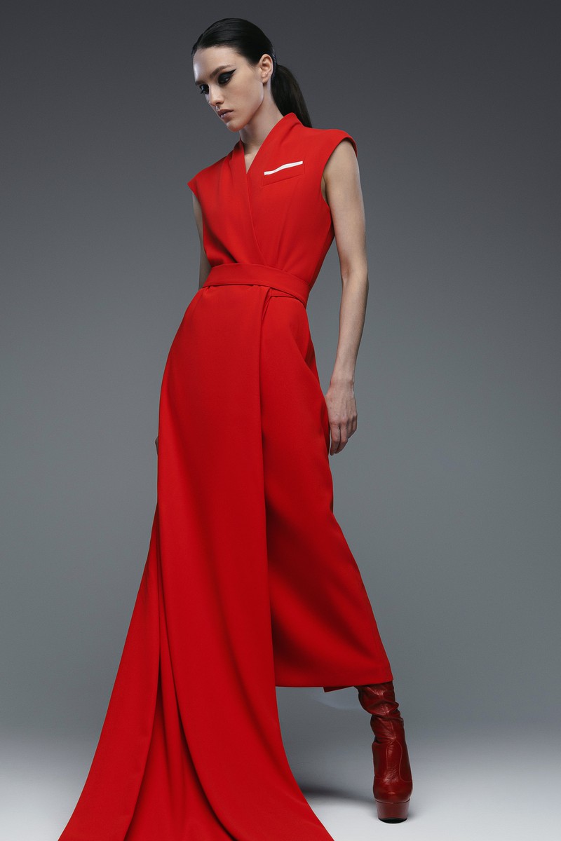 Платье на запах VASSA&Co, пол женский, цвет красный