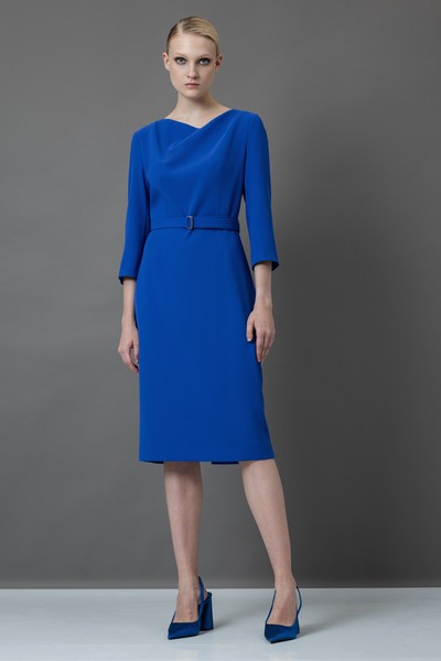 Платье с асимметричным вырезом VASSA&Co, пол женский, цвет синий