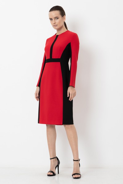 Платье с контрастной отделкой VASSA&Co, пол женский, цвет красный