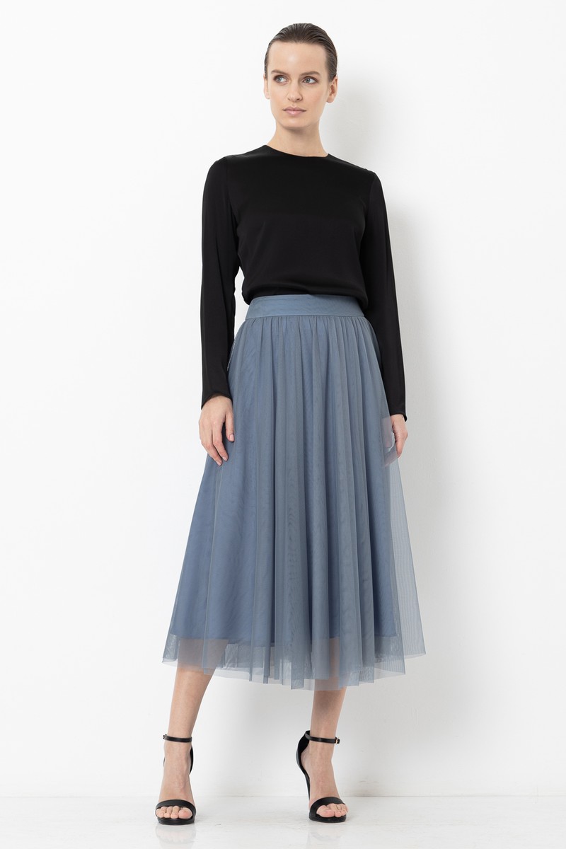 Skirt VASSA&Co, пол female, цвет голубой