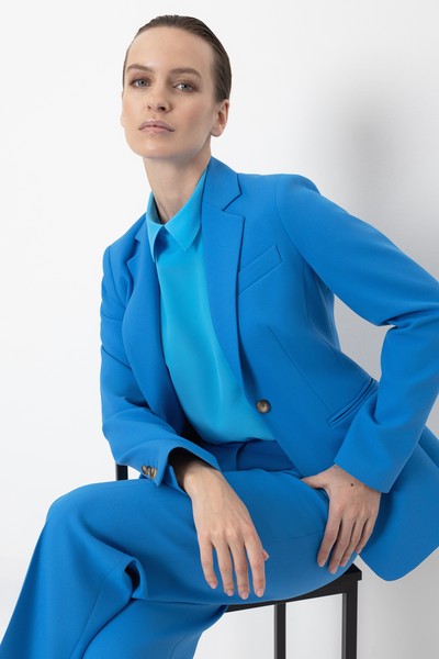 Жакет приталенного кроя VASSA&Co, пол женский, цвет голубой