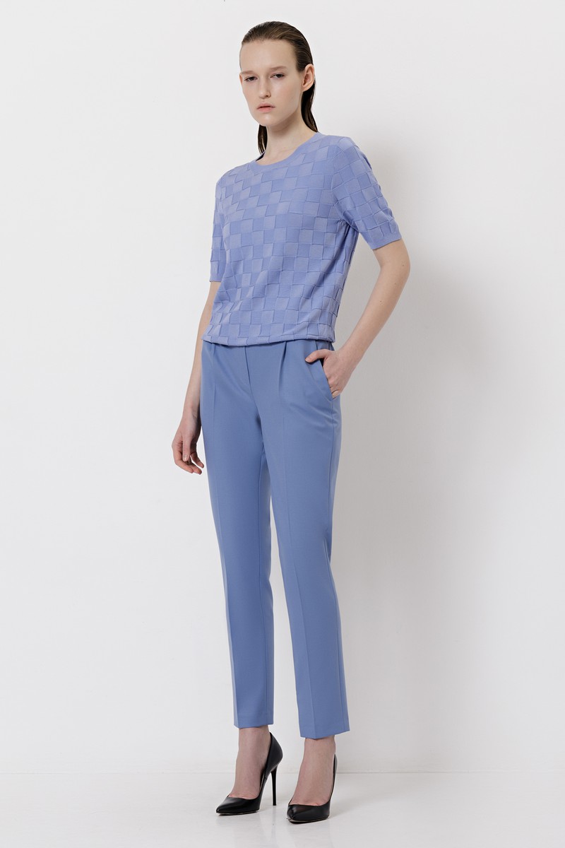 Зауженные брюки VASSA&Co, пол женский, цвет голубой