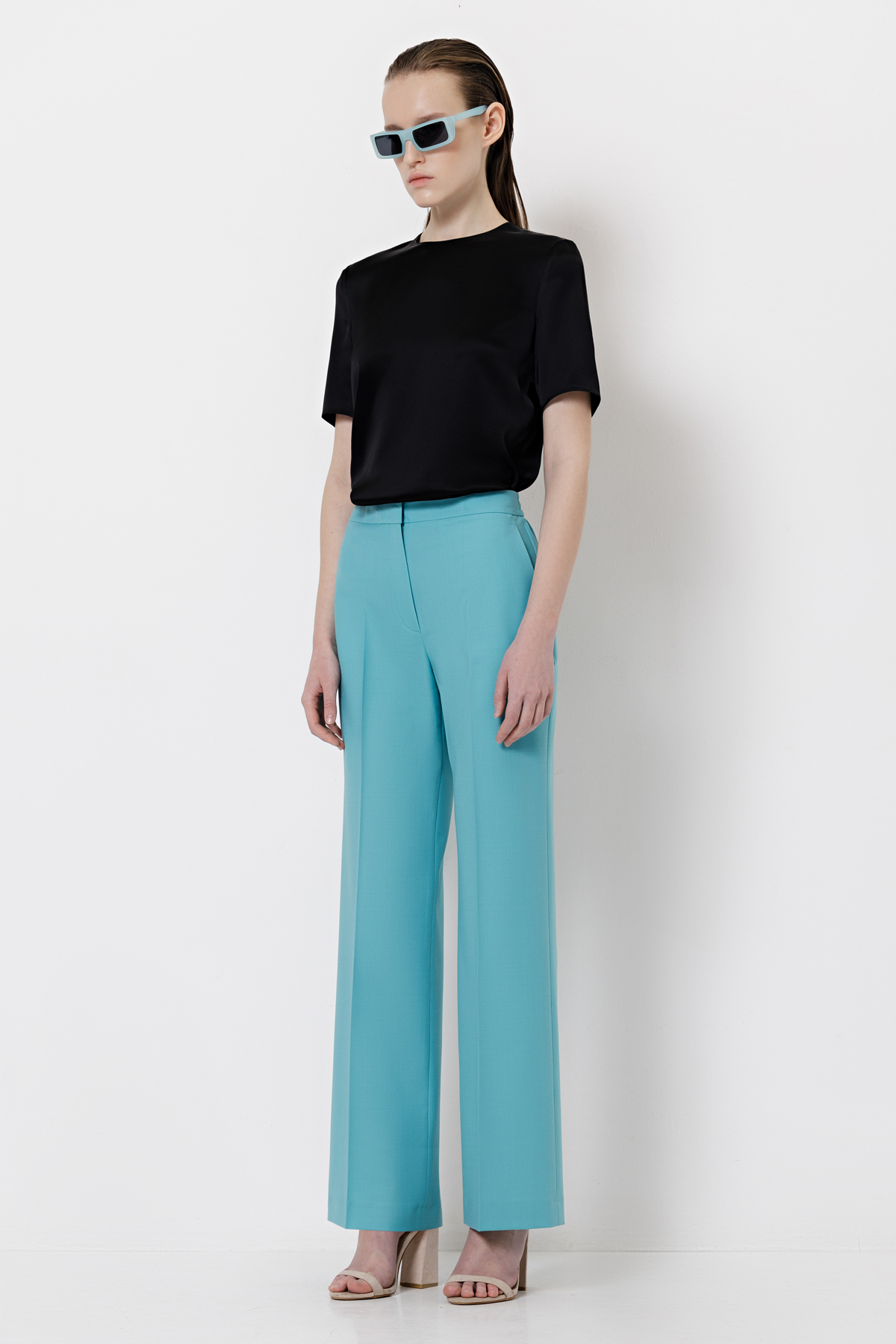 Trousers female БРЮКИ VASSA&Co Голубой