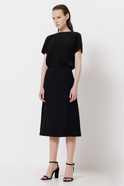 Юбка с полупрозрачными вставками VASSA&Co, пол женский, цвет черный