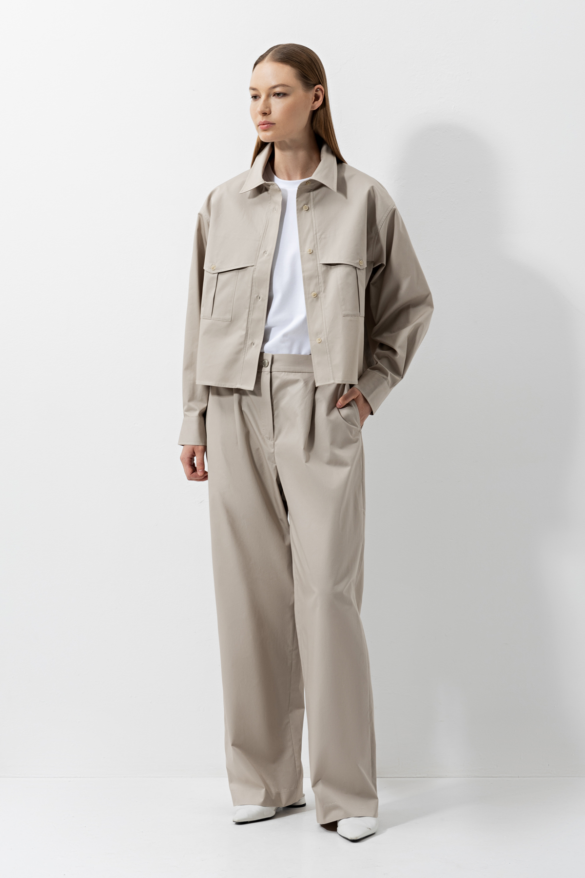 Брюки из хлопка , пол женский, цвет коричневый