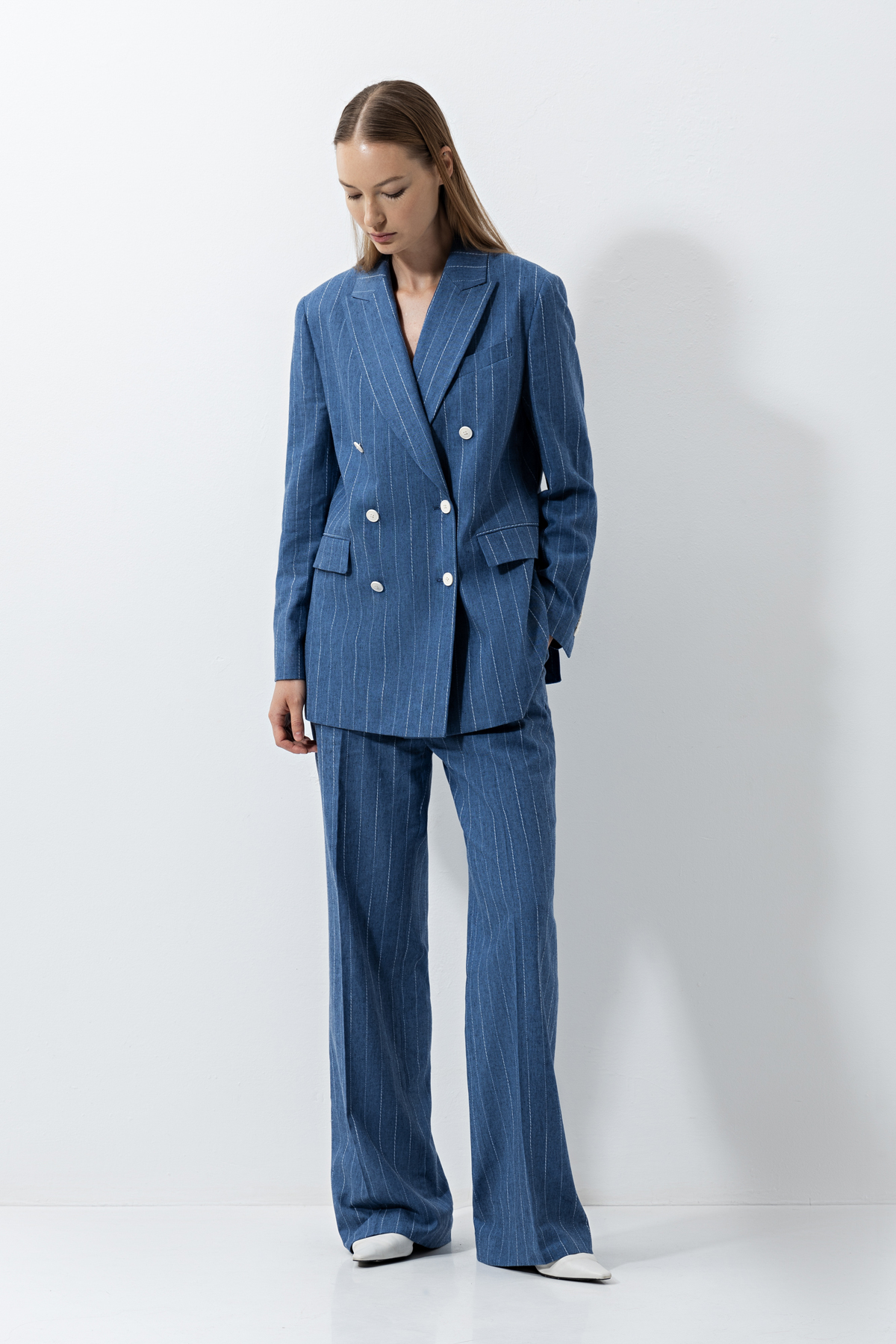 Trousers female БРЮКИ ЖЕНСКИЕ VASSA CODE Синий