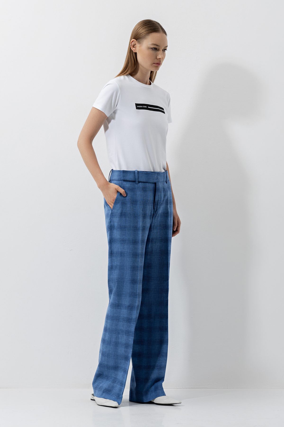 Trousers female БРЮКИ ЖЕНСКИЕ VASSA CODE Синий