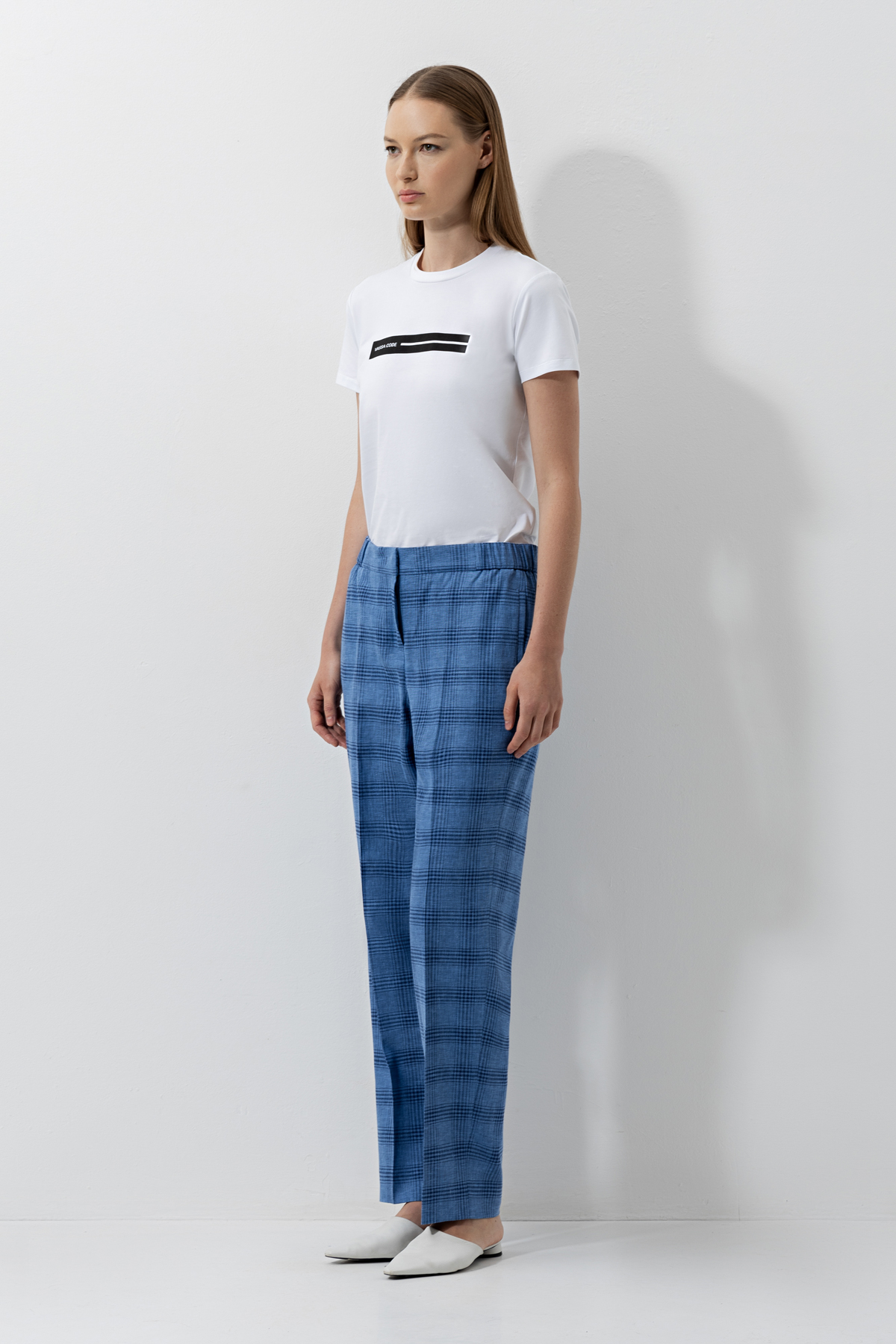 Trousers female БРЮКИ ЖЕНСКИЕ VASSA CODE Синий