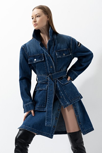 Джинсовая мини-юбка , пол женский, цвет синий