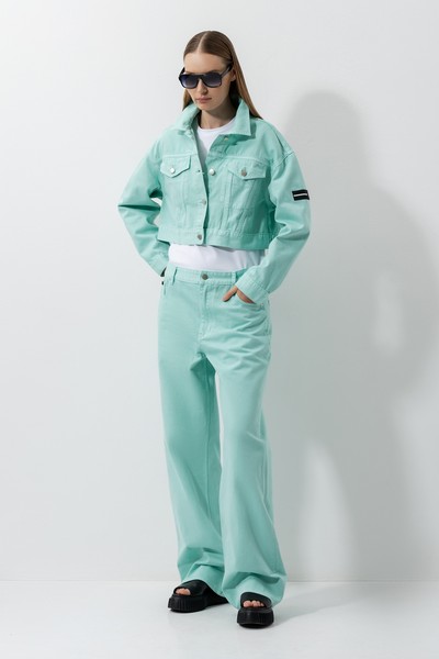 Джинсы Chelsea High Rise VASSA CODE, пол женский, цвет зеленый