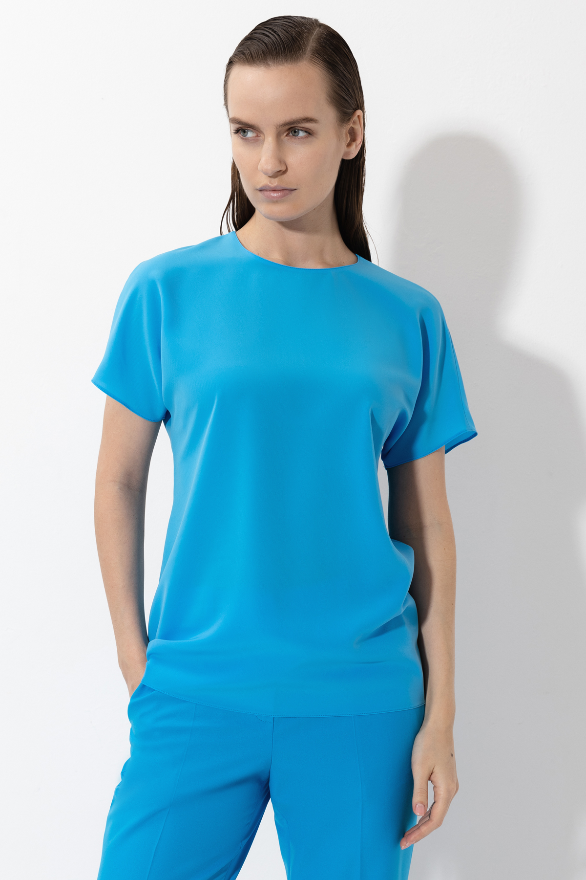 Blouse female БЛУЗКА VASSA&Co Голубой