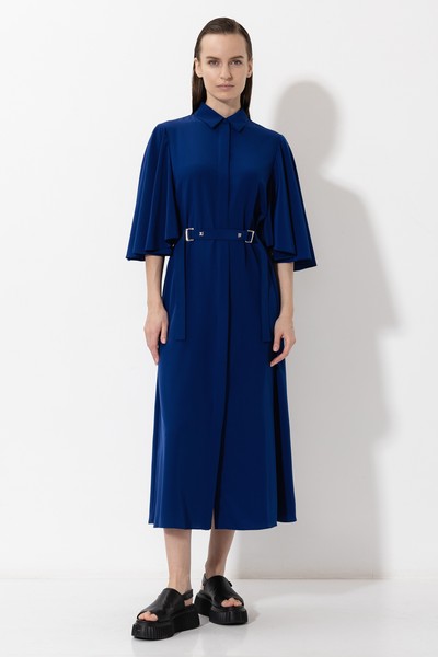 Платье с широкими рукавами VASSA&Co, пол женский, цвет синий