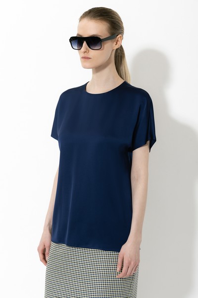 Блузка VASSA&Co, пол женский, цвет синий