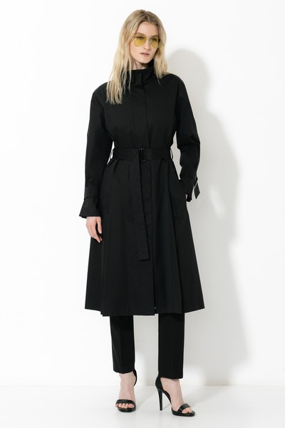 Плащ с воротником-стойкой VASSA&Co, пол female, цвет black