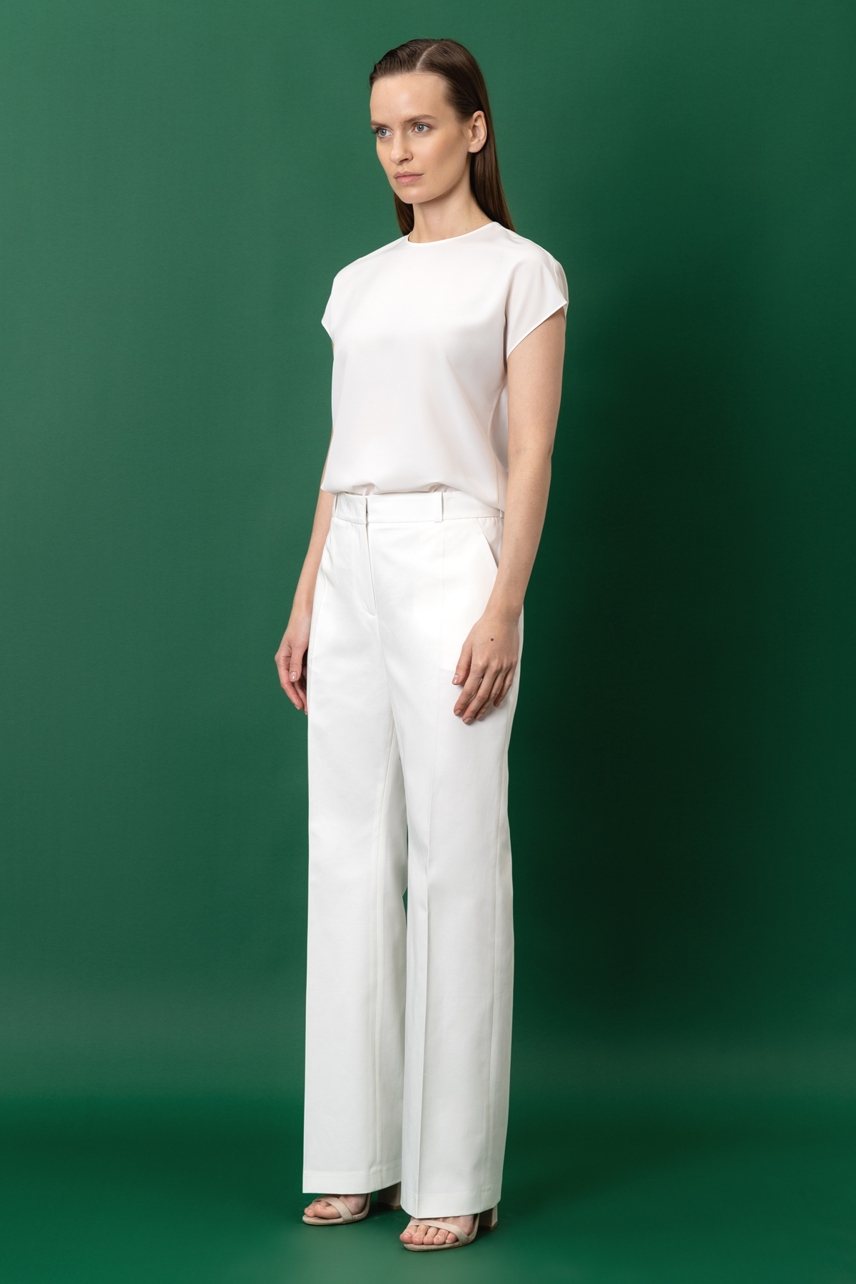 Trousers female БРЮКИ VASSA&Co White