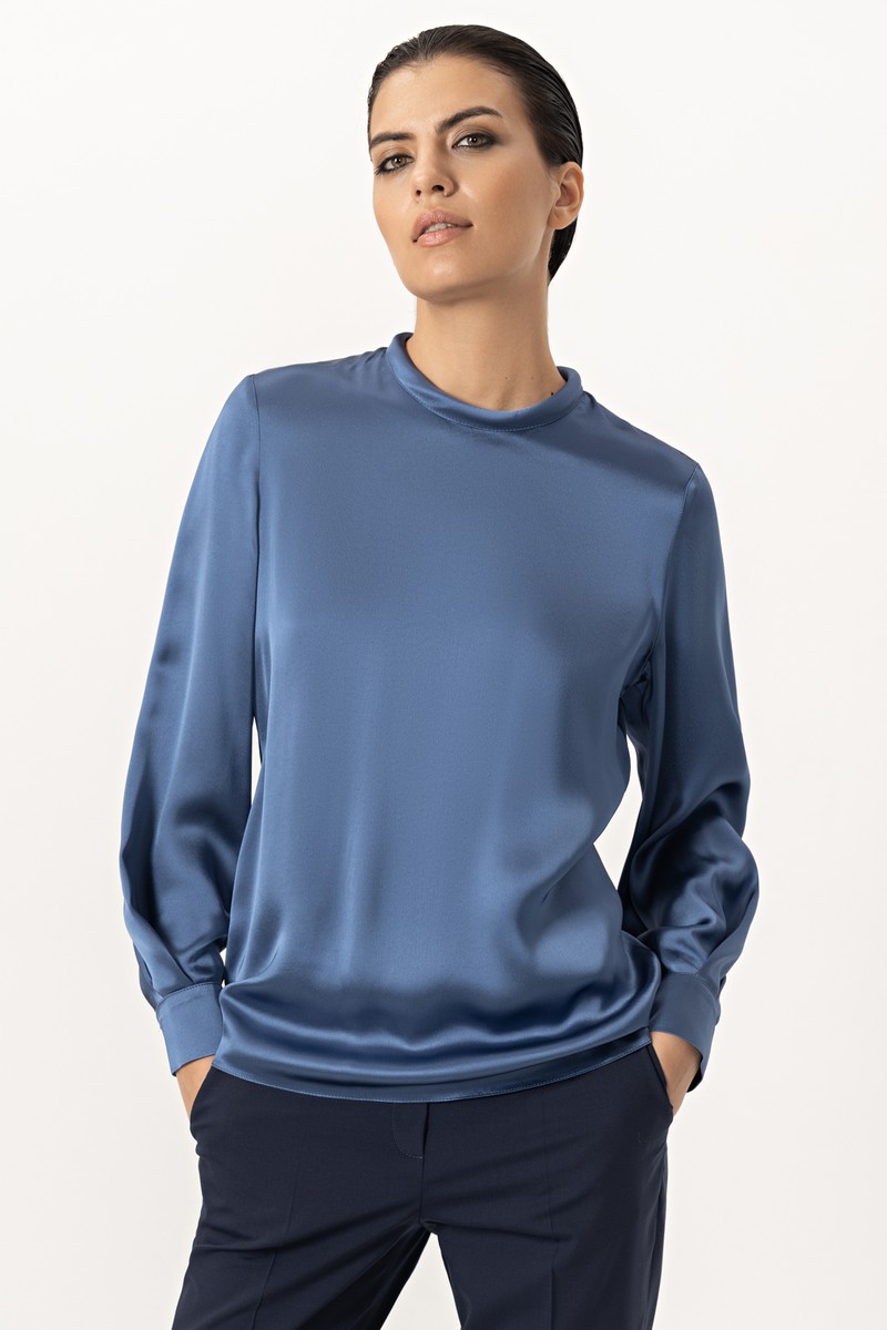 Блузка VASSA&Co, пол женский, цвет синий