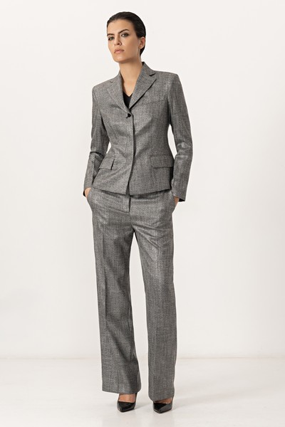 Брюки с люрексом VASSA&Co, пол женский, цвет серый