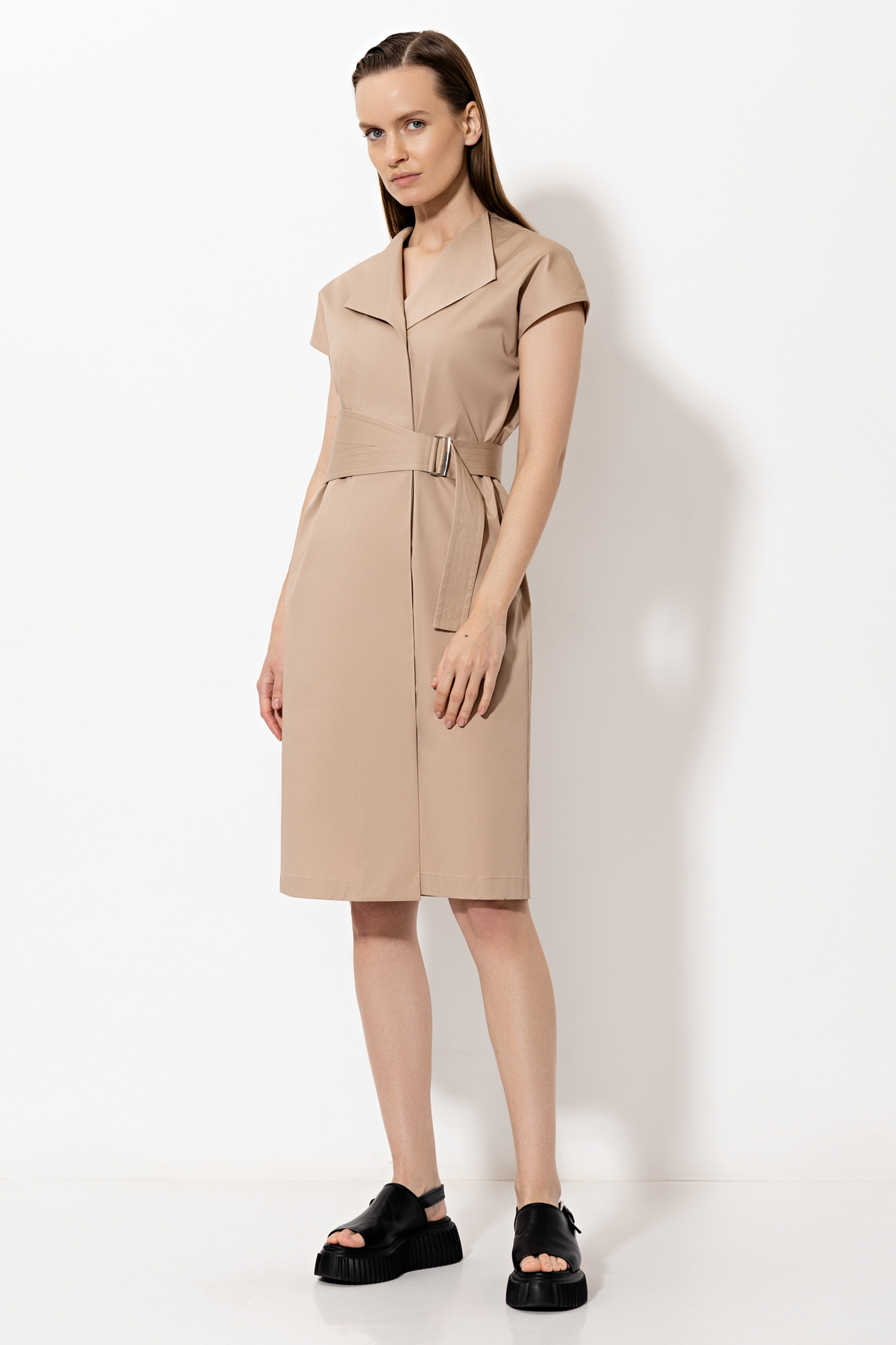 Dress female ПЛАТЬЕ VASSA&Co Бежевый