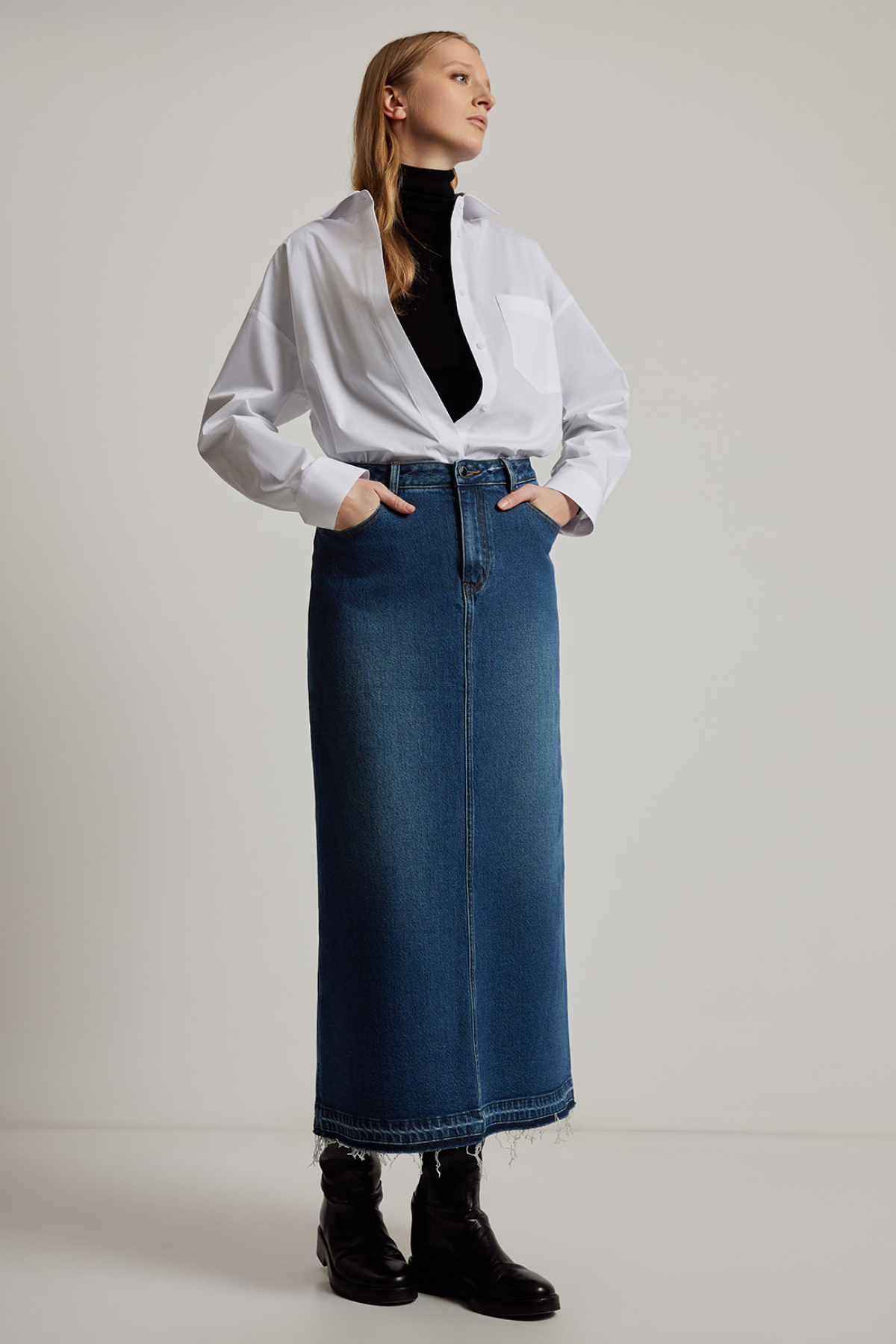 Skirt female ЮБКА ЖЕНСКАЯ VASSA CODE Синий
