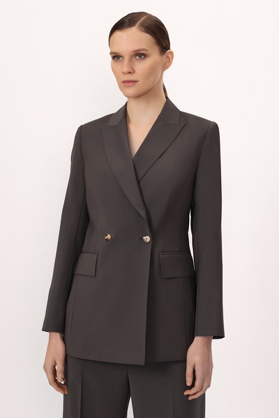 Двубортный жакет VASSA&Co, пол женский, цвет коричневый