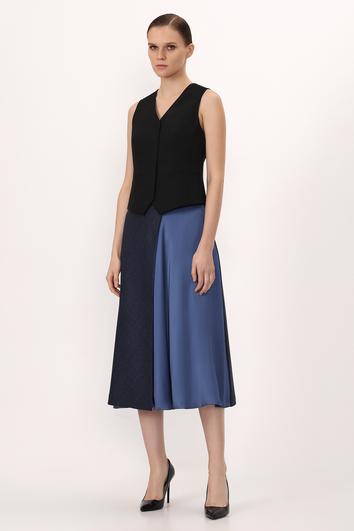 Skirt female ЮБКА VASSA&Co Синий