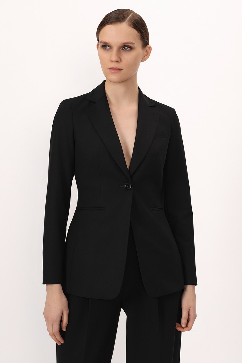 Приталенный жакет VASSA&Co, пол женский, цвет черный