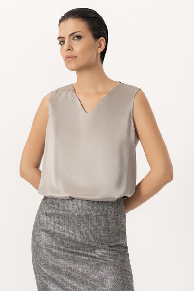 Топ VASSA&Co, пол female, цвет серый
