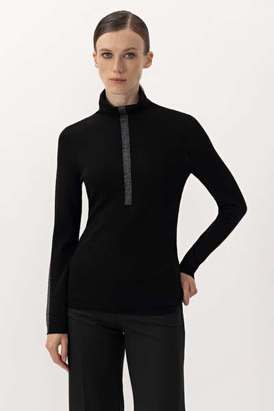 Водолазка с люрексом VASSA&Co, пол female, цвет black
