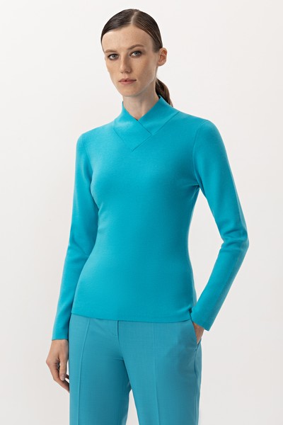 Водолазка из шерсти VASSA&Co, пол женский, цвет голубой