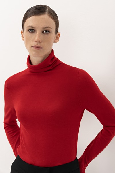 Водолазка из шерсти VASSA&Co, пол female, цвет red