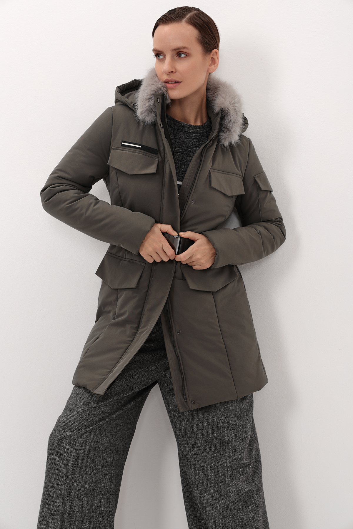 Coat female ПАЛЬТО ЖЕНСКОЕ VASSA CODE Серый