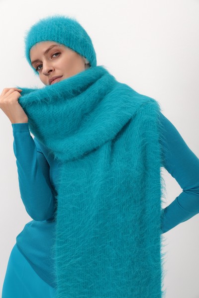 Шапка трикотажная VASSA CODE, пол женский, цвет голубой