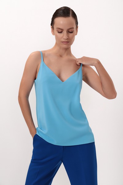 Базовый топ VASSA&Co, пол female, цвет синий