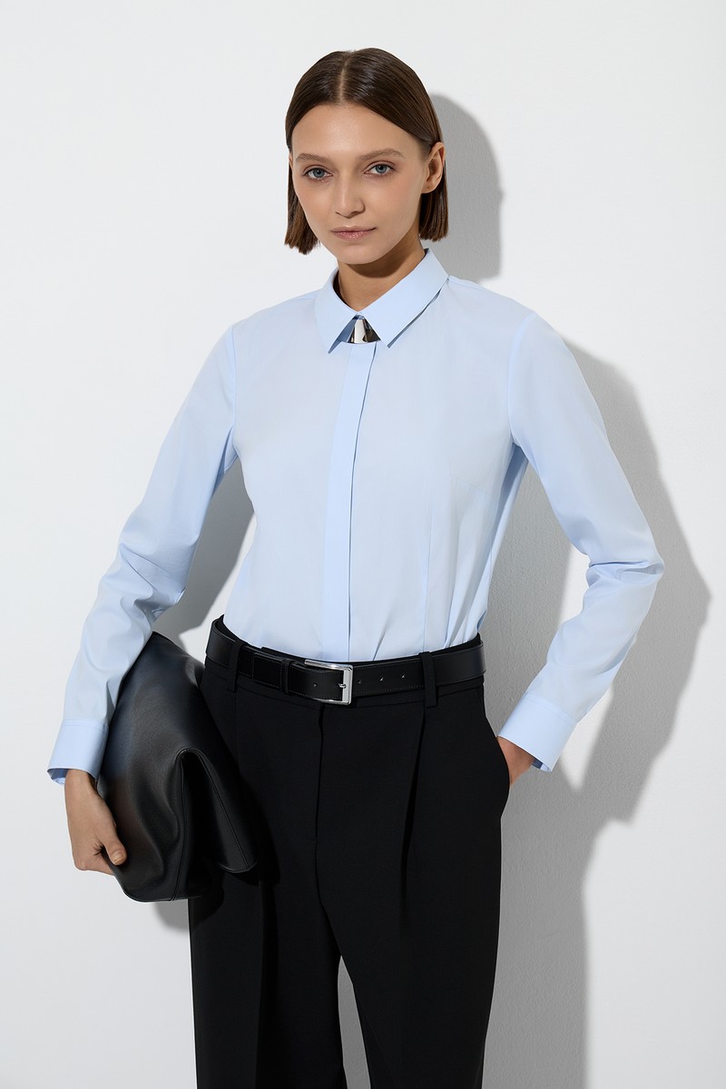 Blouse female БЛУЗКА VASSA&Co Голубой