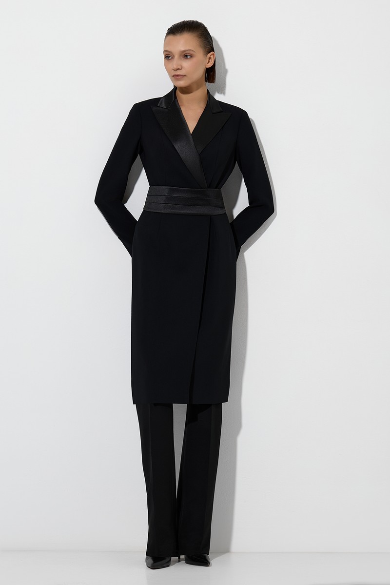 Платье-смокинг VASSA&Co, пол женский, цвет черный