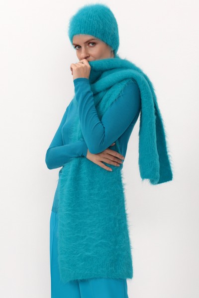 Шарф VASSA CODE, пол female, цвет голубой