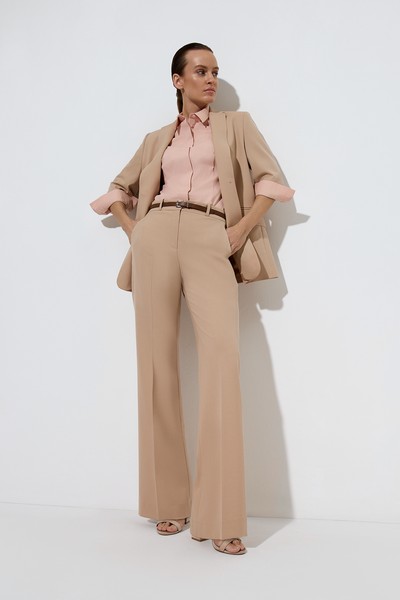 Trousers , пол female, цвет бежевый