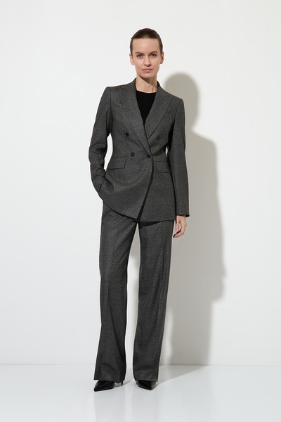 Двубортный жакет в мелкую клетку VASSA&Co, пол женский, цвет черный