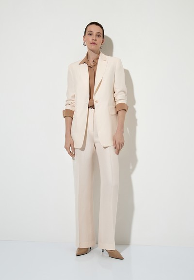Half-linen trousers , пол female, цвет milky color