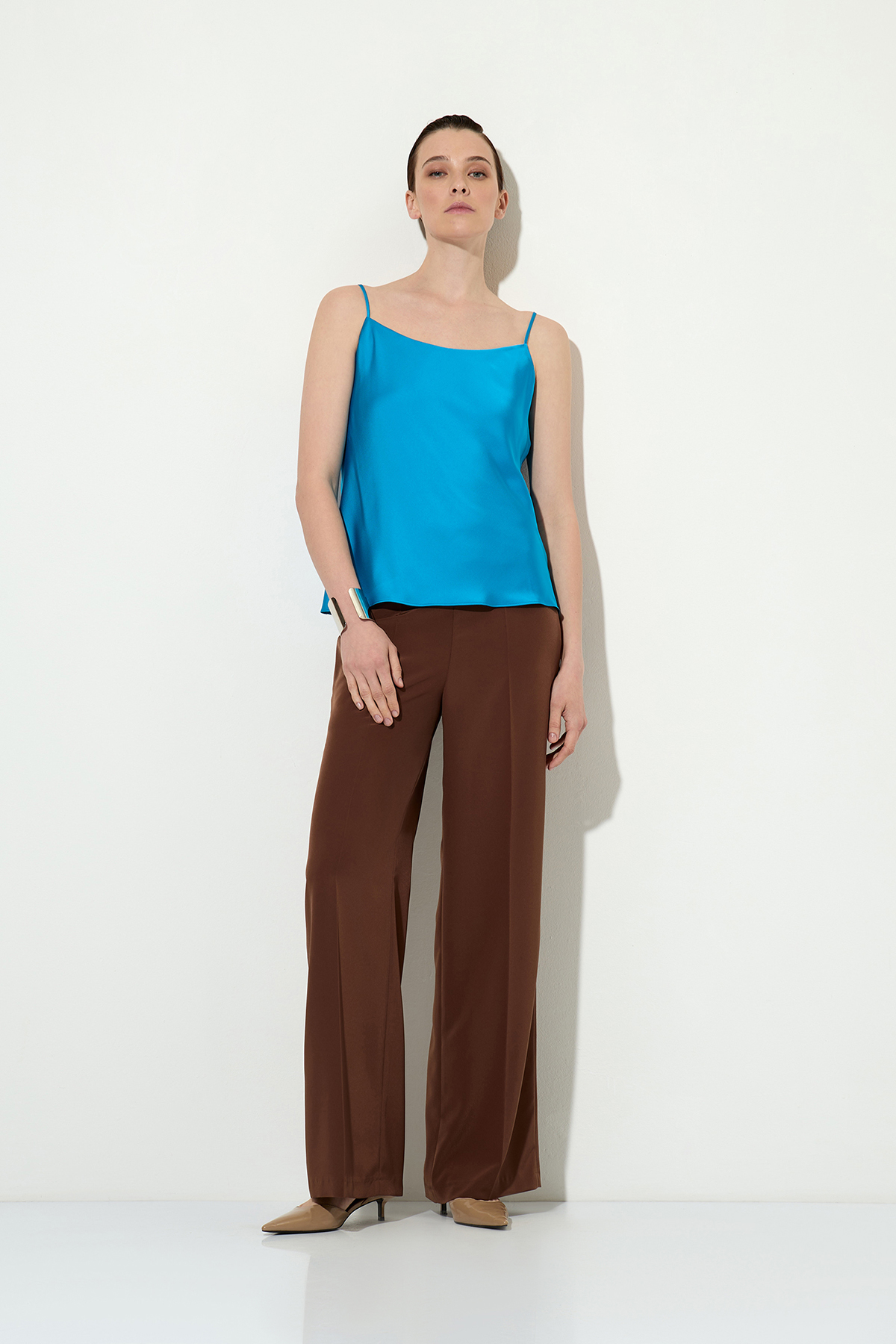 Trousers female БРЮКИ VASSA&Co Brown