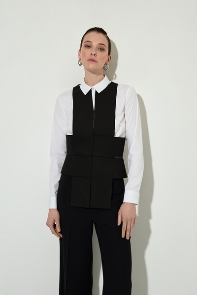 Дизайнерский жилет с эффектом плетения VASSA&Co, пол женский, цвет черный