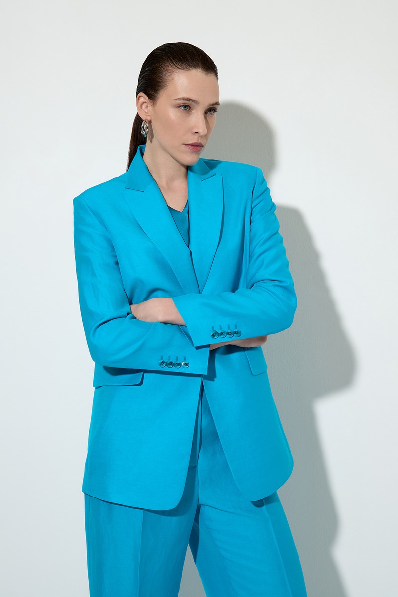 Half-linen jacket female ЖАКЕТ VASSA&Co Голубой